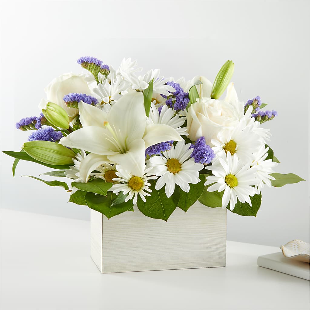 Beyond Blue Box Bouquet – Illusion Flower Shop, Houston TX