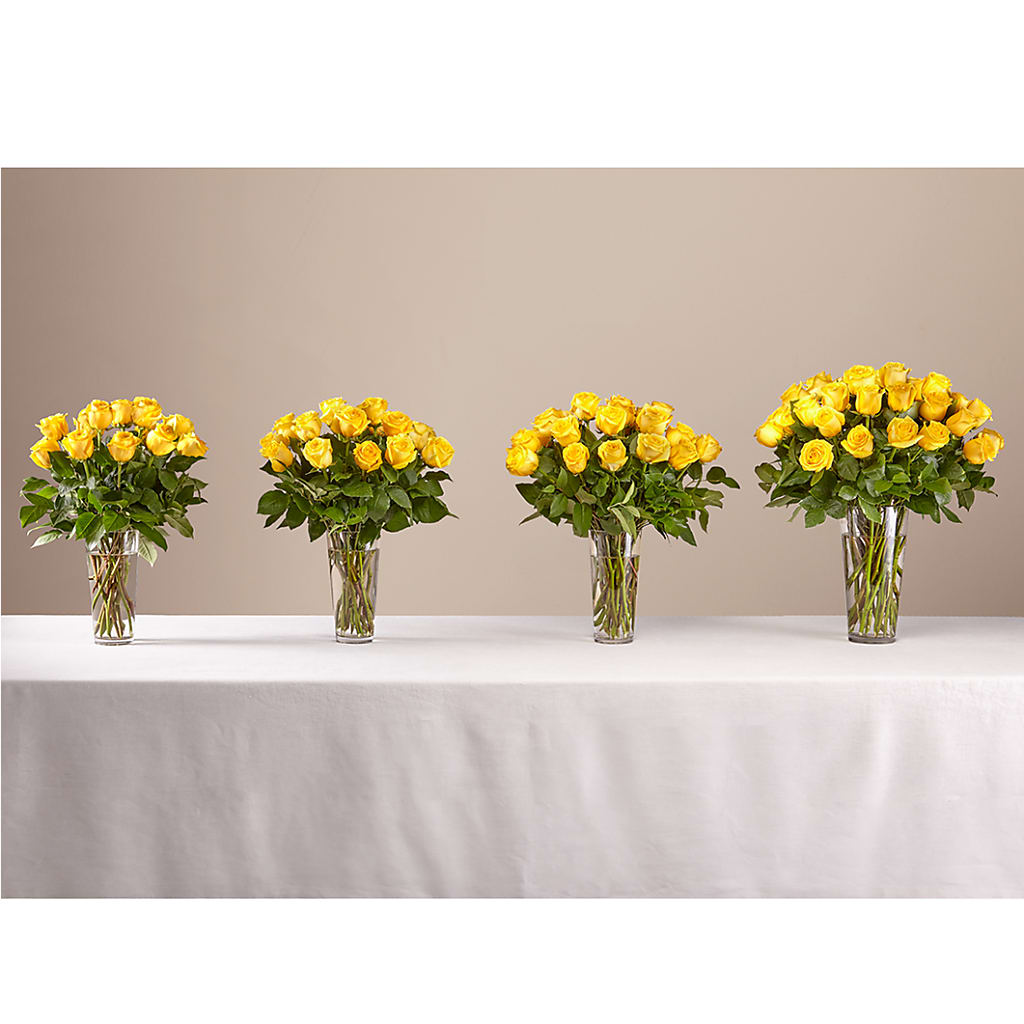 Long Stem Yellow Rose Bouquet – Illusion Flower Shop, Houston TX