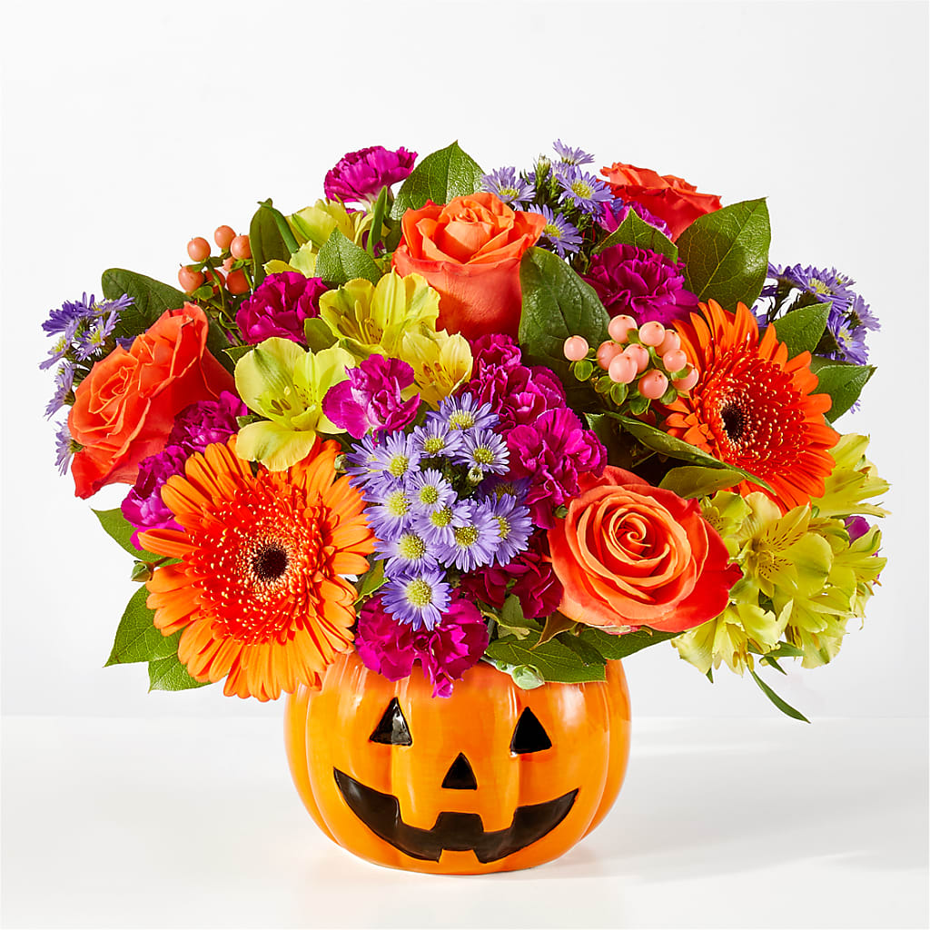 Tricks & Treats Pumpkin – Illusion Flower Shop, Houston TX