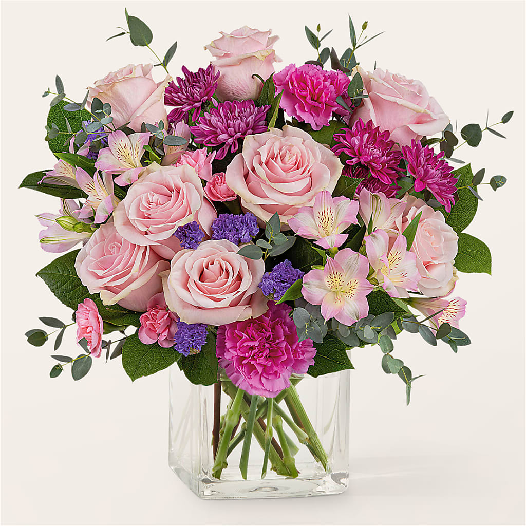 Rosy Radiance Bouquet – Illusion Flower Shop, Houston TX
