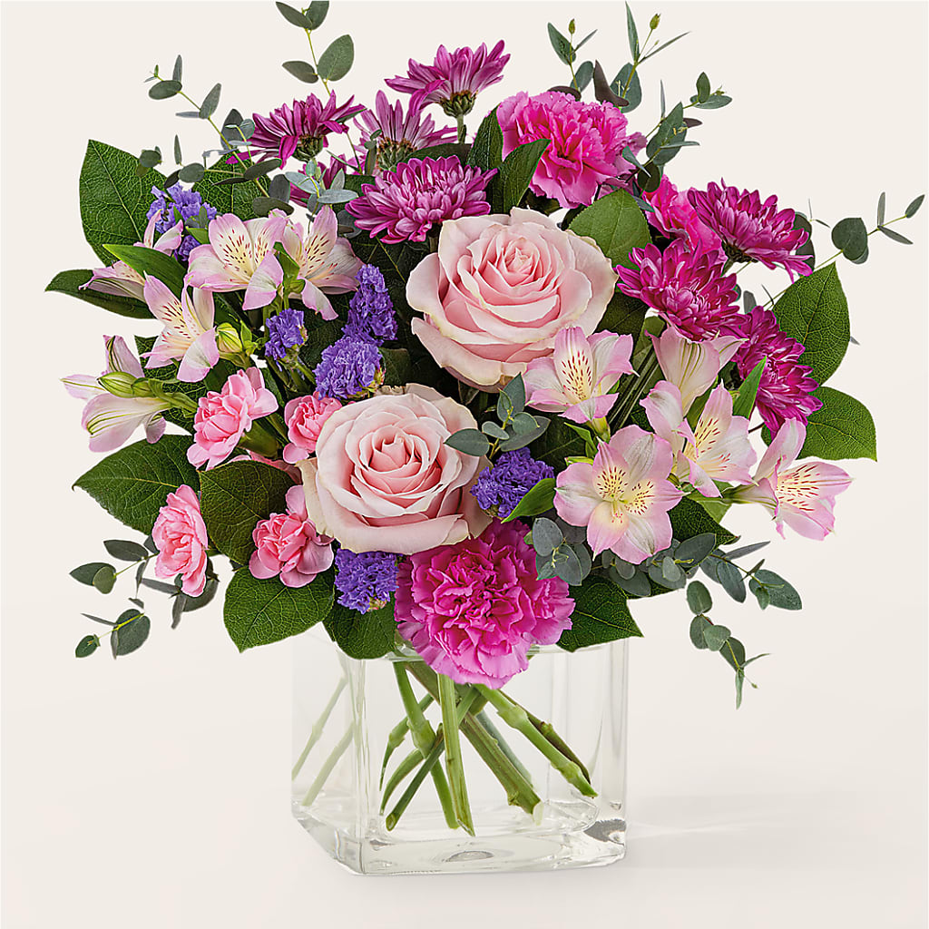 Rosy Radiance Bouquet – Illusion Flower Shop, Houston TX
