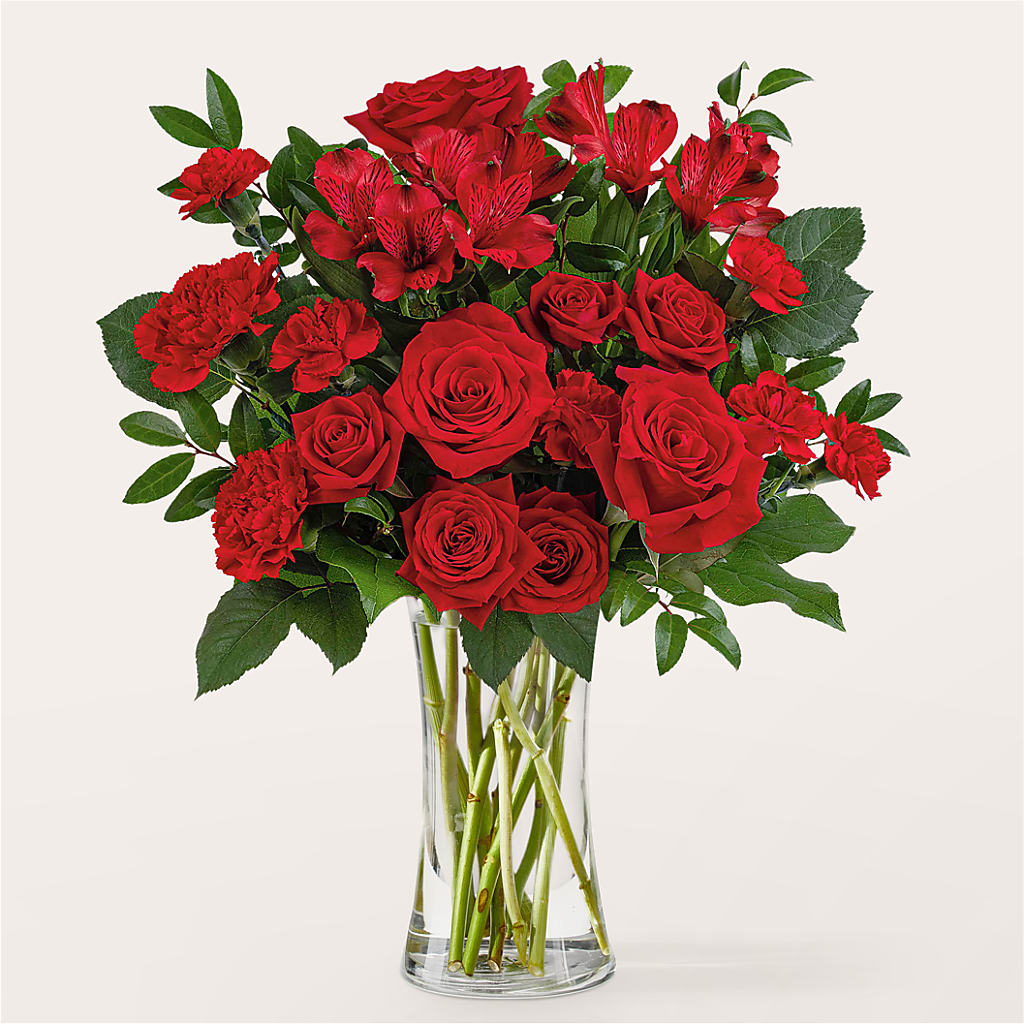Brilliant Ruby Bouquet – Illusion Flower Shop, Houston TX