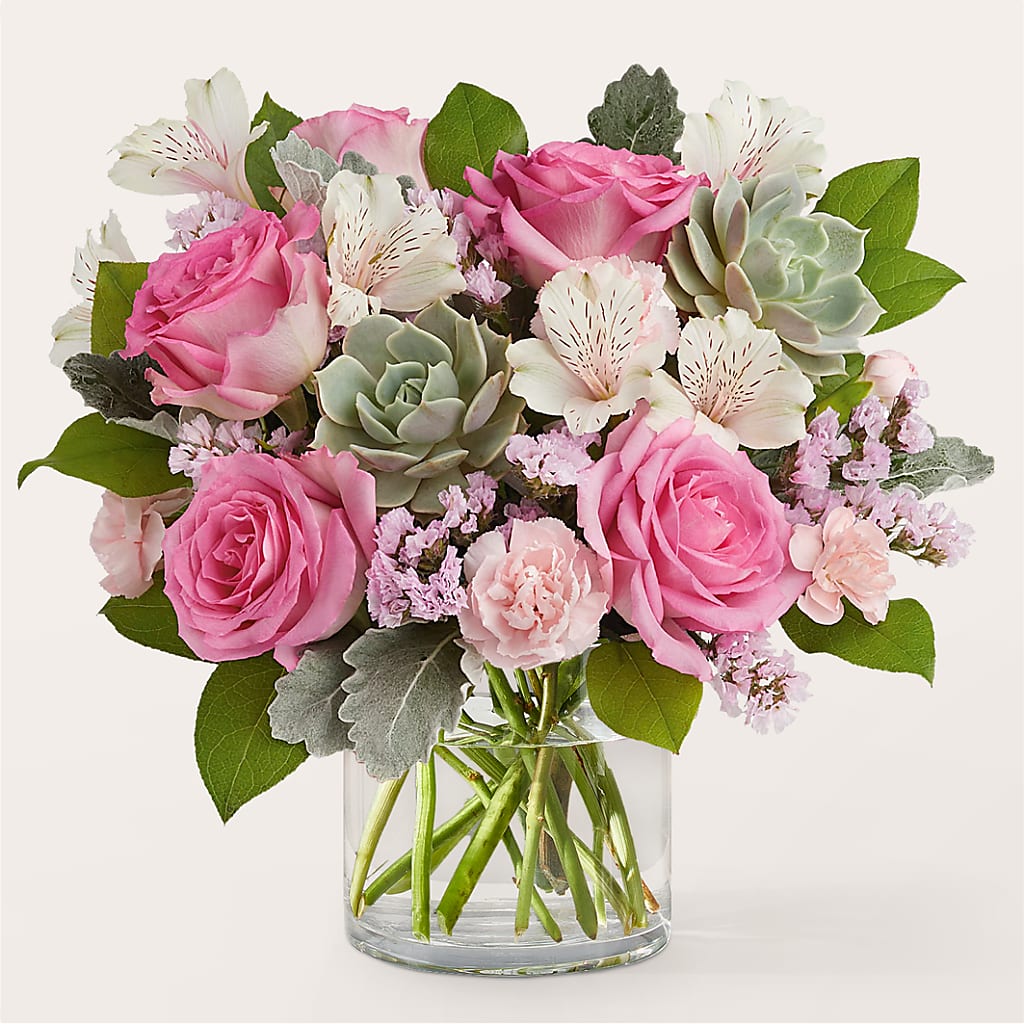 Dusty Rose Bouquet – Illusion Flower Shop, Houston TX