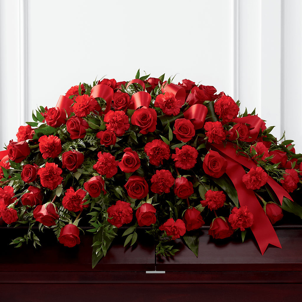 Tribute of Life Casket Spray – Illusion Flower Shop, Houston TX