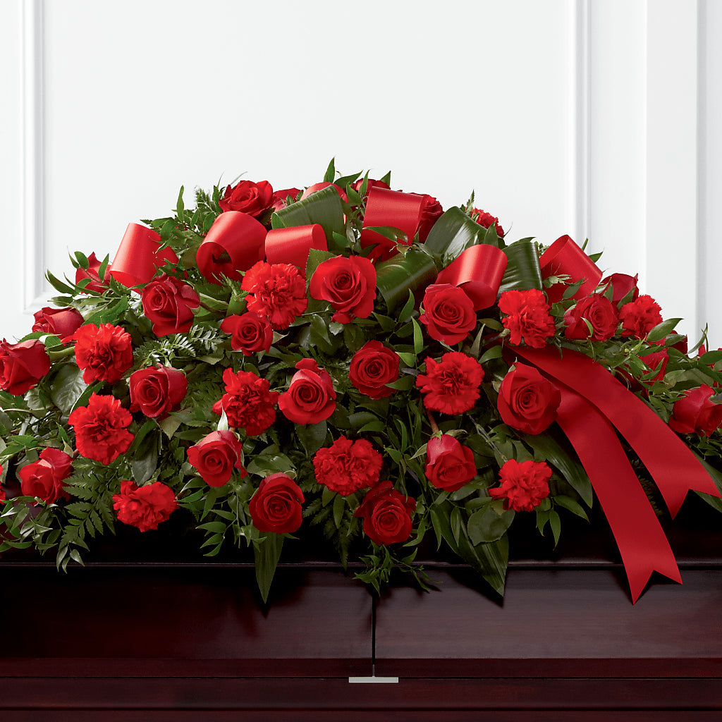 Tribute of Life Casket Spray – Illusion Flower Shop, Houston TX