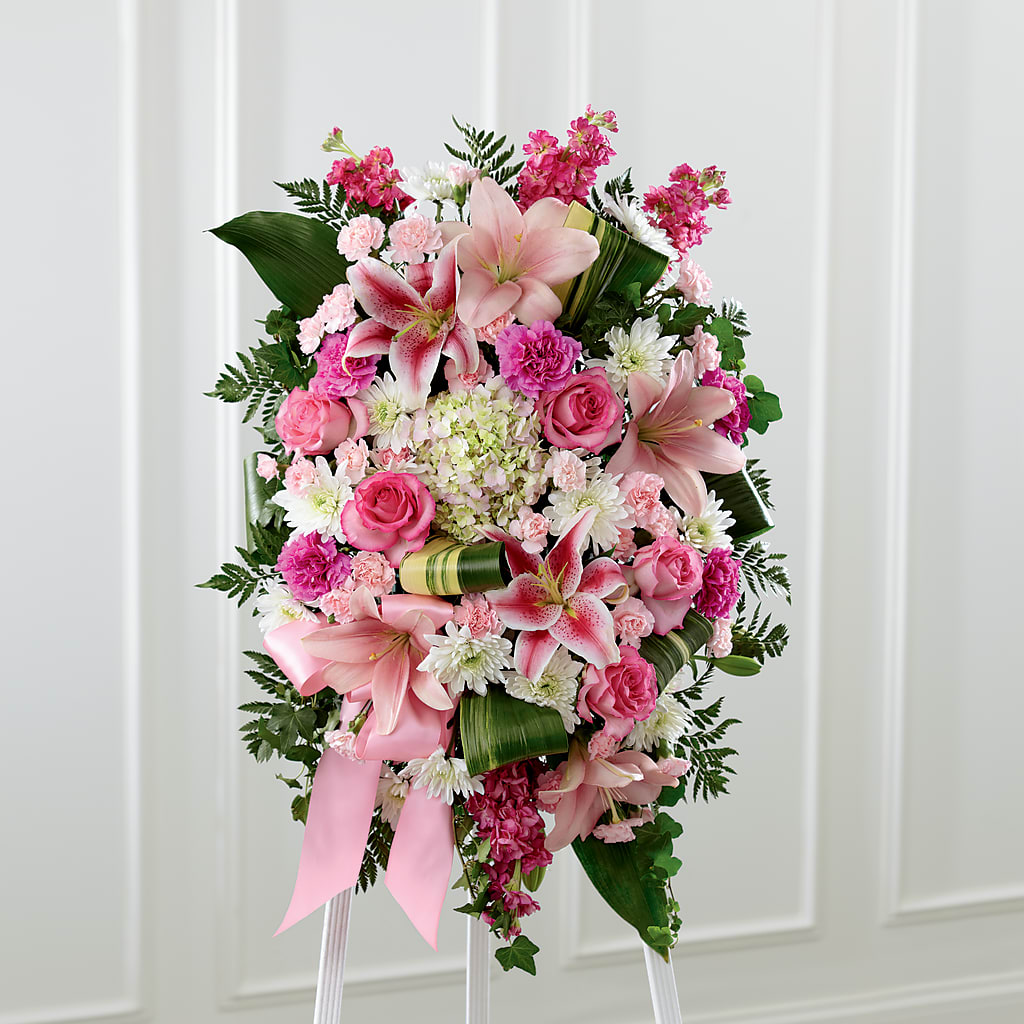 Comforting Standing Spray – Illusion Flower Shop, Houston TX