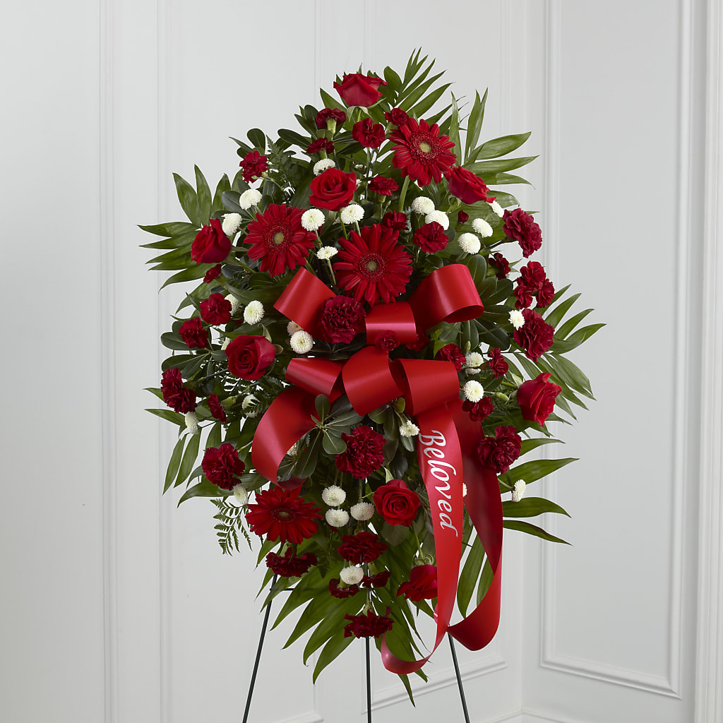 Treasured Memories Standing Spray – Illusion Flower Shop, Houston TX