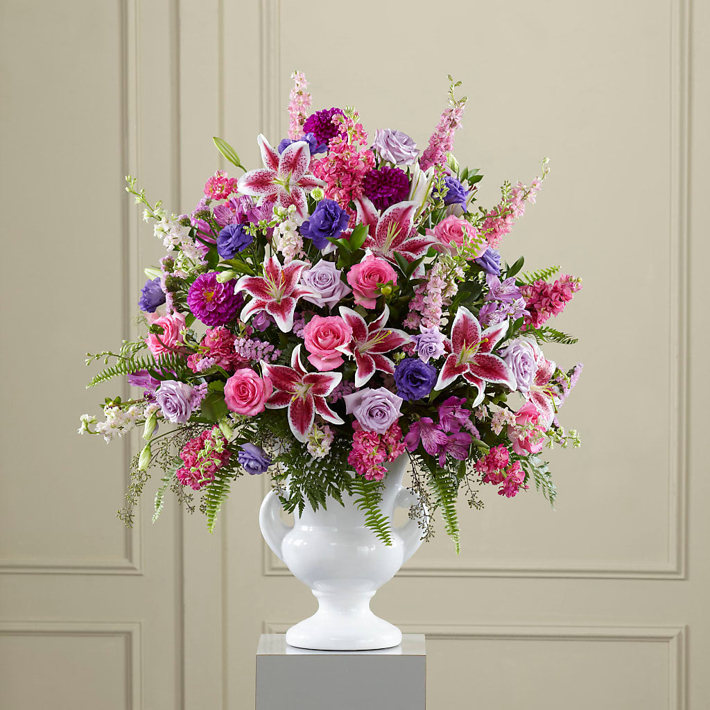 Peaceful Tribute Arrangement – Illusion Flower Shop, Houston TX