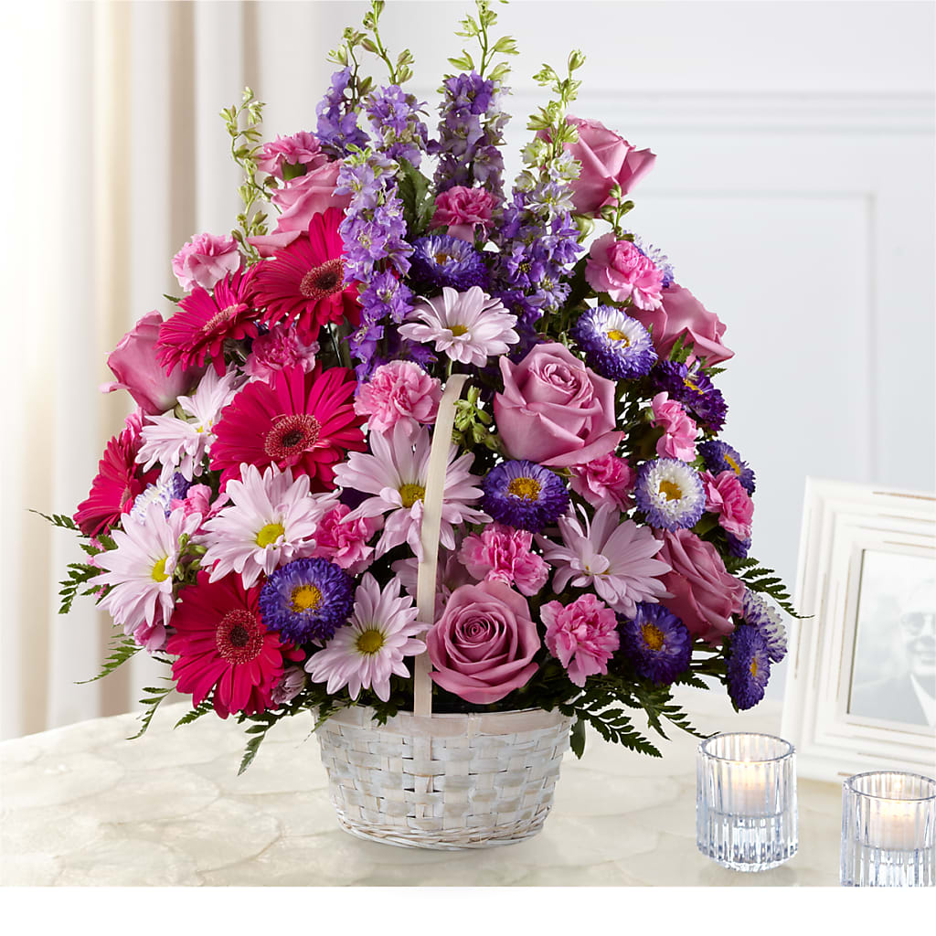 Pastel Peace Basket – Illusion Flower Shop, Houston TX