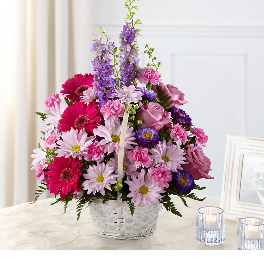 Pastel Peace Basket – Illusion Flower Shop, Houston TX