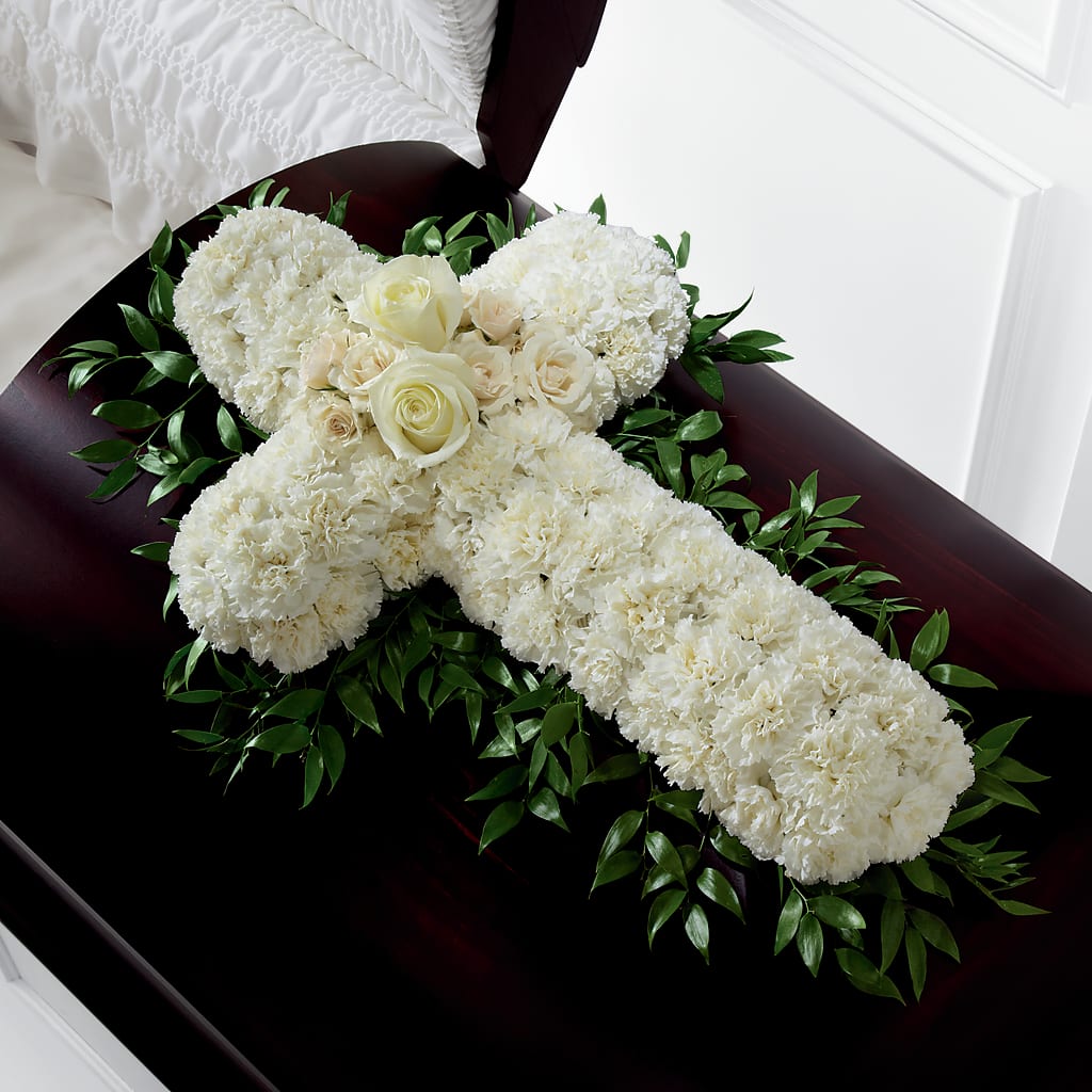 Peaceful Memories Casket Spray (Standard) – Illusion Flower Shop, Houston TX