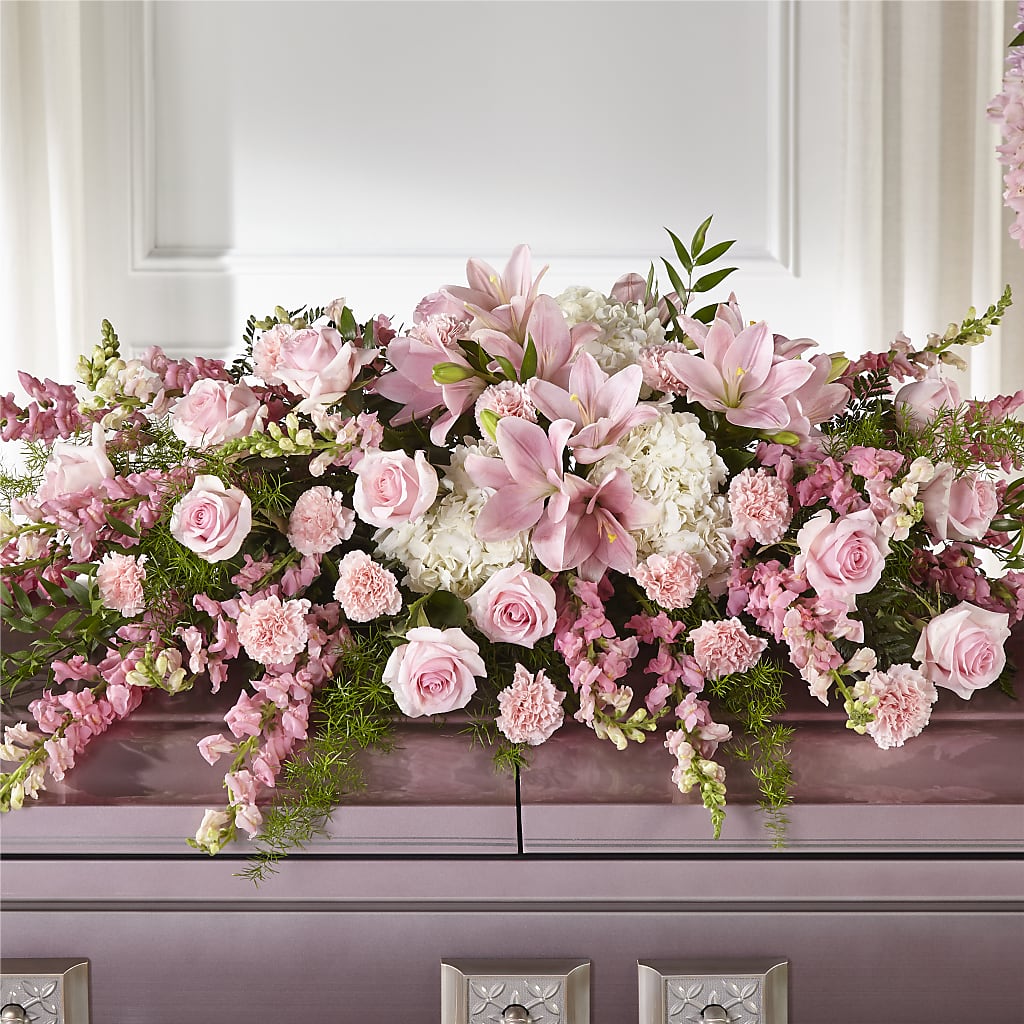 Life & Remembrance Casket Spray – Illusion Flower Shop, Houston TX
