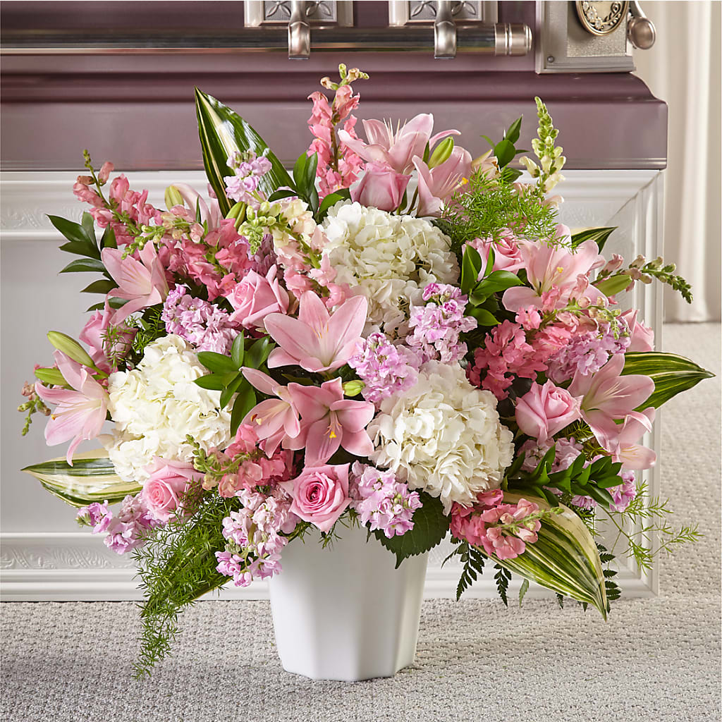 Simply Serene Floor Basket – Illusion Flower Shop, Houston TX