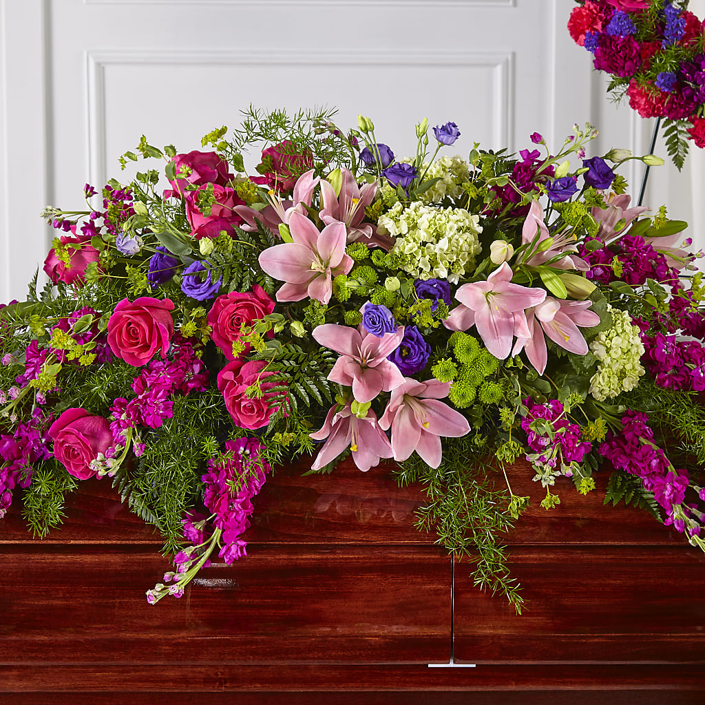 Radiant Tribute Casket Spray – Illusion Flower Shop, Houston TX