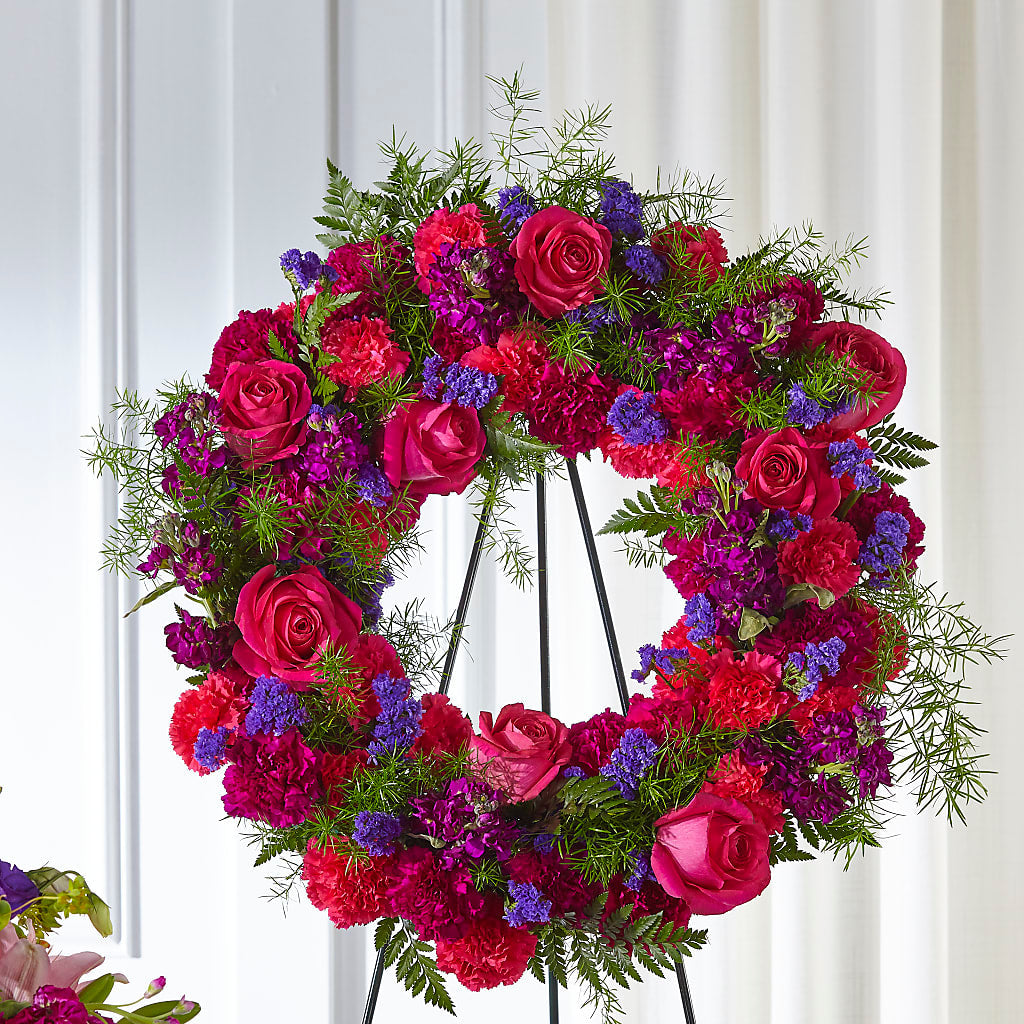 Calming Colors Wreath – Illusion Flower Shop, Houston TX