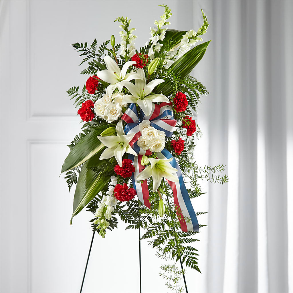Stars of Life Standing Spray – Illusion Flower Shop, Houston TX