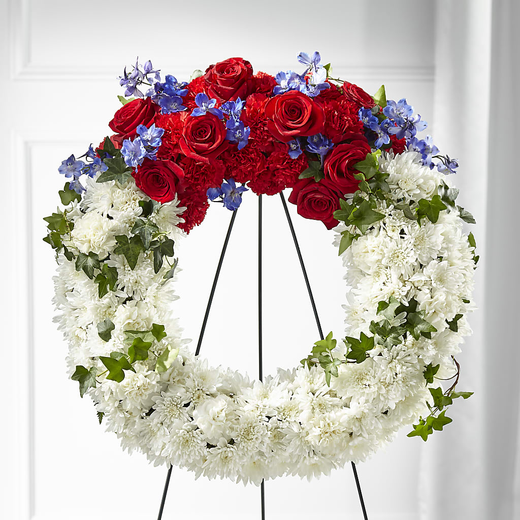 Patriotic Passion Wreath – Illusion Flower Shop, Houston TX