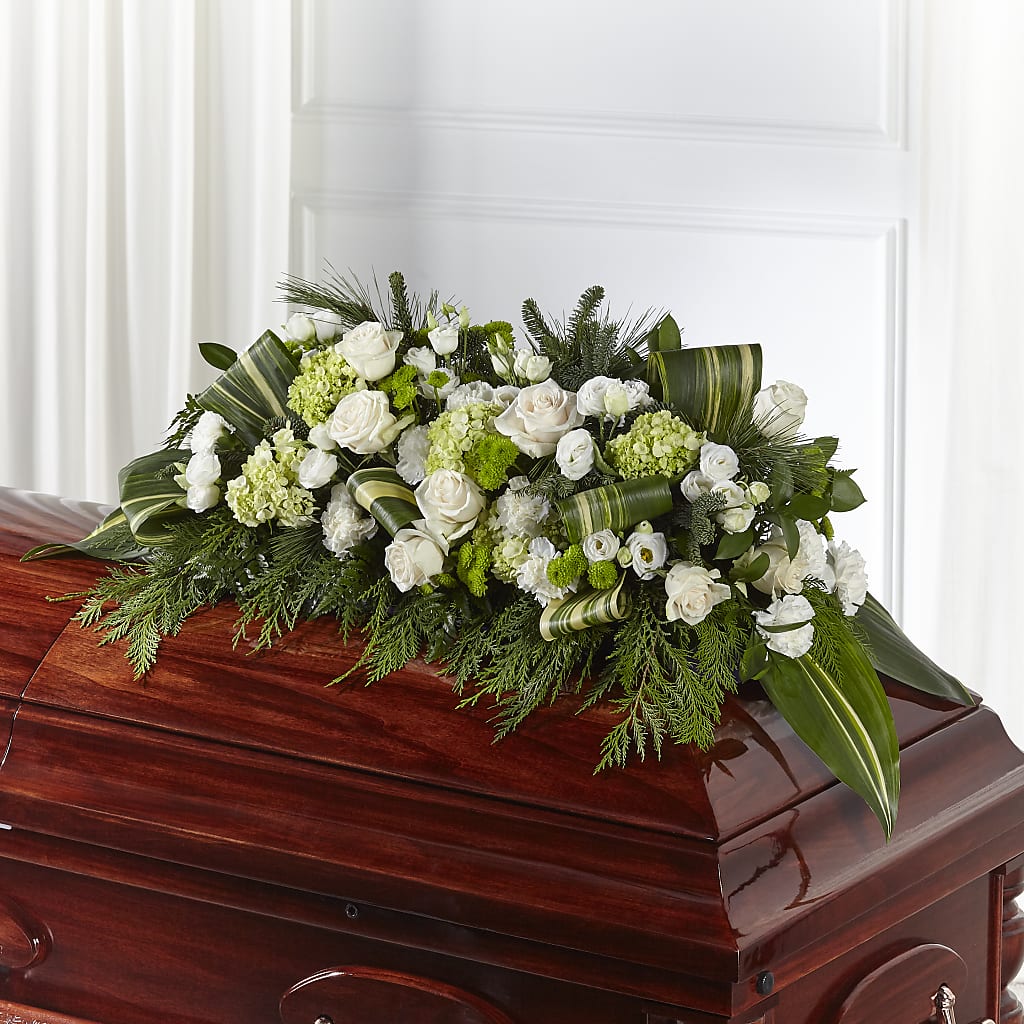 Hopeful Gesture Casket Spray – Illusion Flower Shop, Houston TX