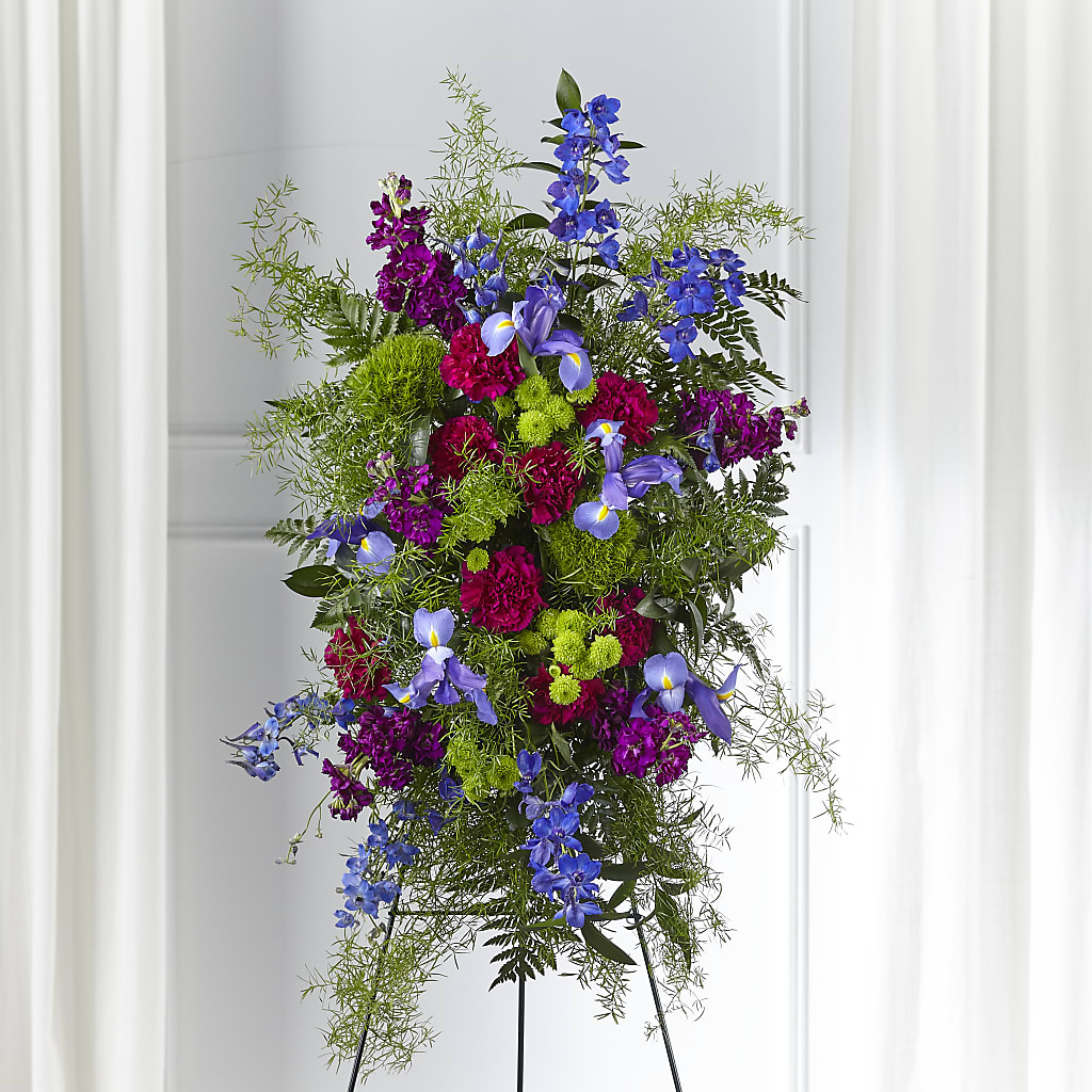 Heavenly Skies Standing Spray – Illusion Flower Shop, Houston TX