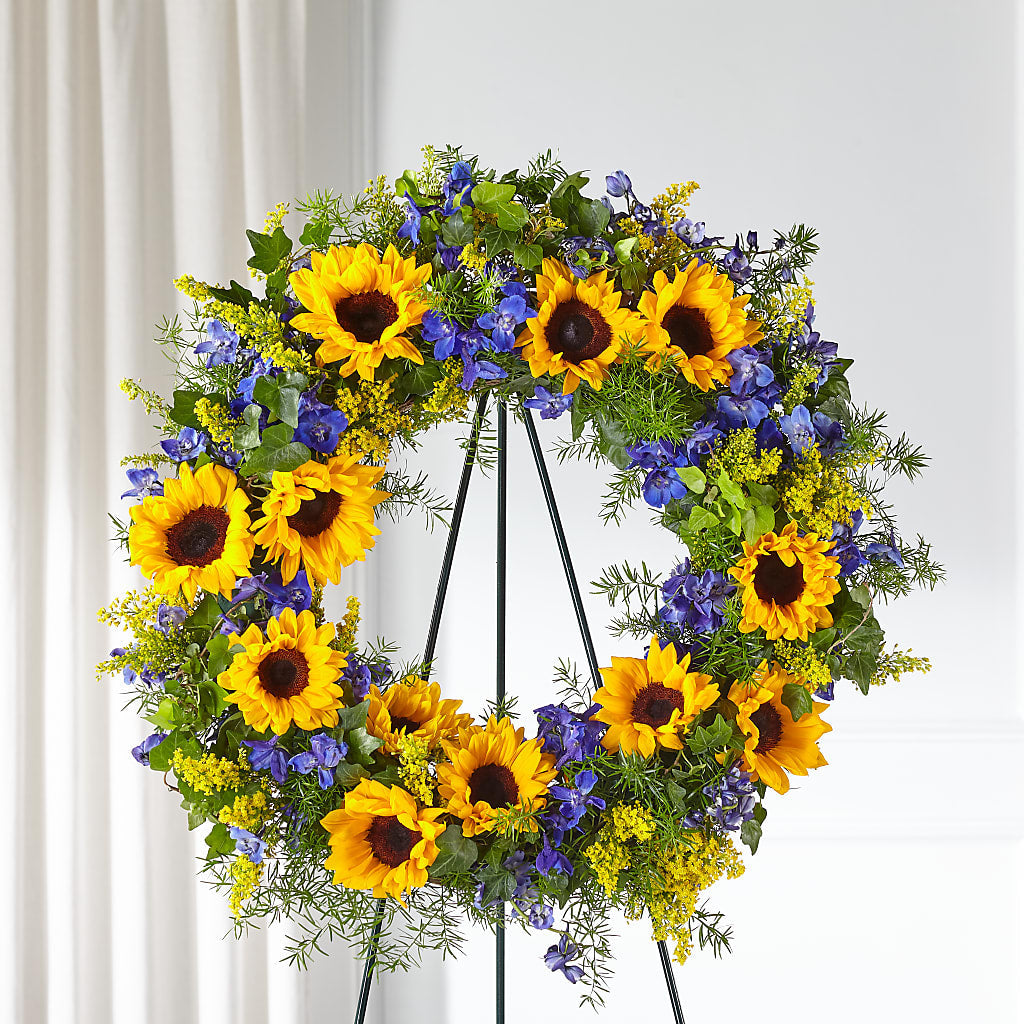 Bright Rays Wreath – Illusion Flower Shop, Houston TX