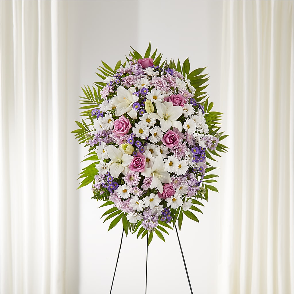 Surrounded by Love Standing Spray – Illusion Flower Shop, Houston TX