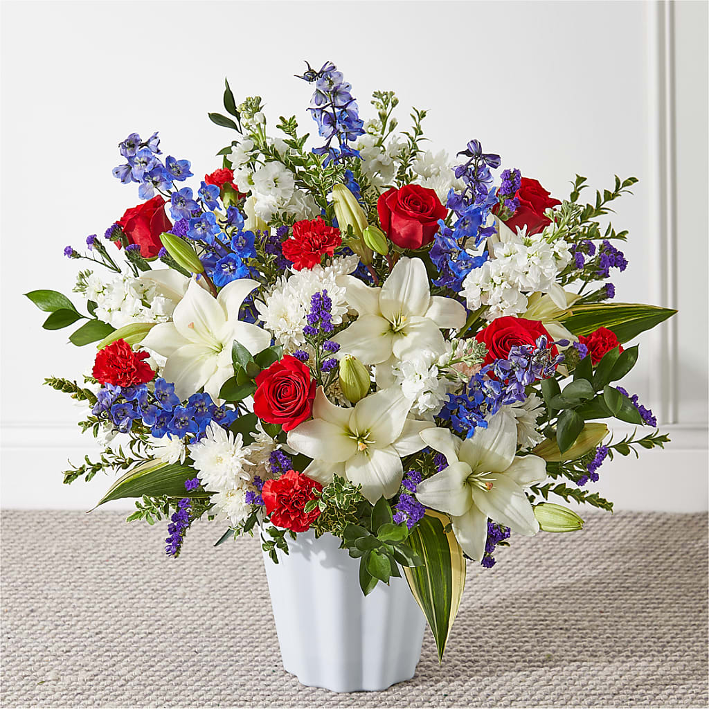 Consoled Floor Basket – Illusion Flower Shop, Houston TX