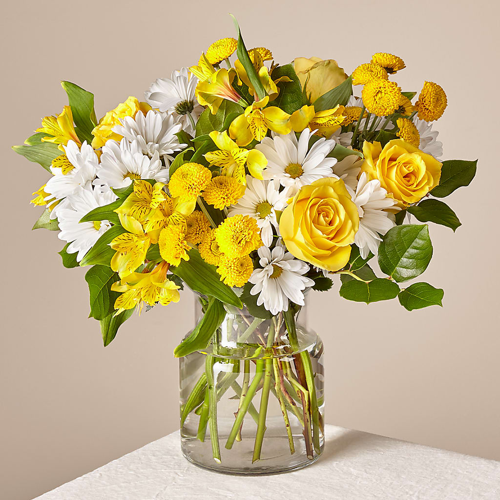 Sunny Sentiments Bouquet – Illusion Flower Shop, Houston TX