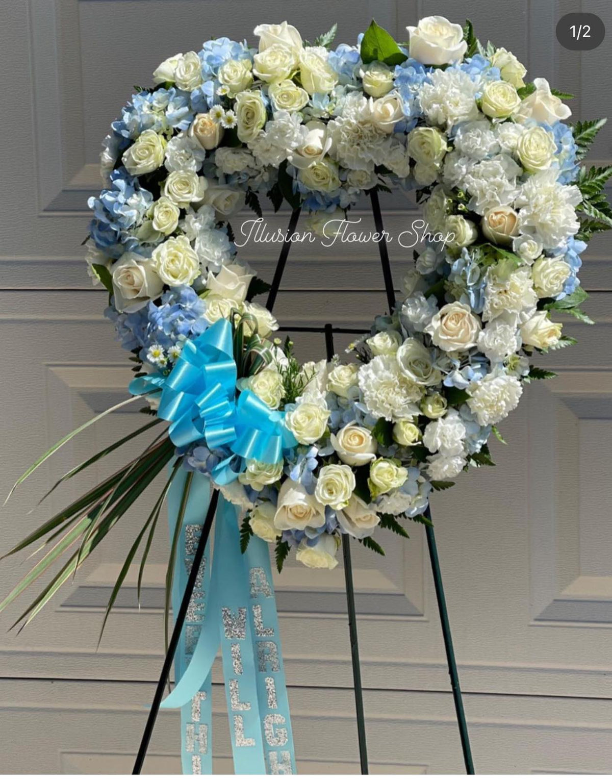 peaceful open heart spray – Illusion Flower Shop, Houston TX