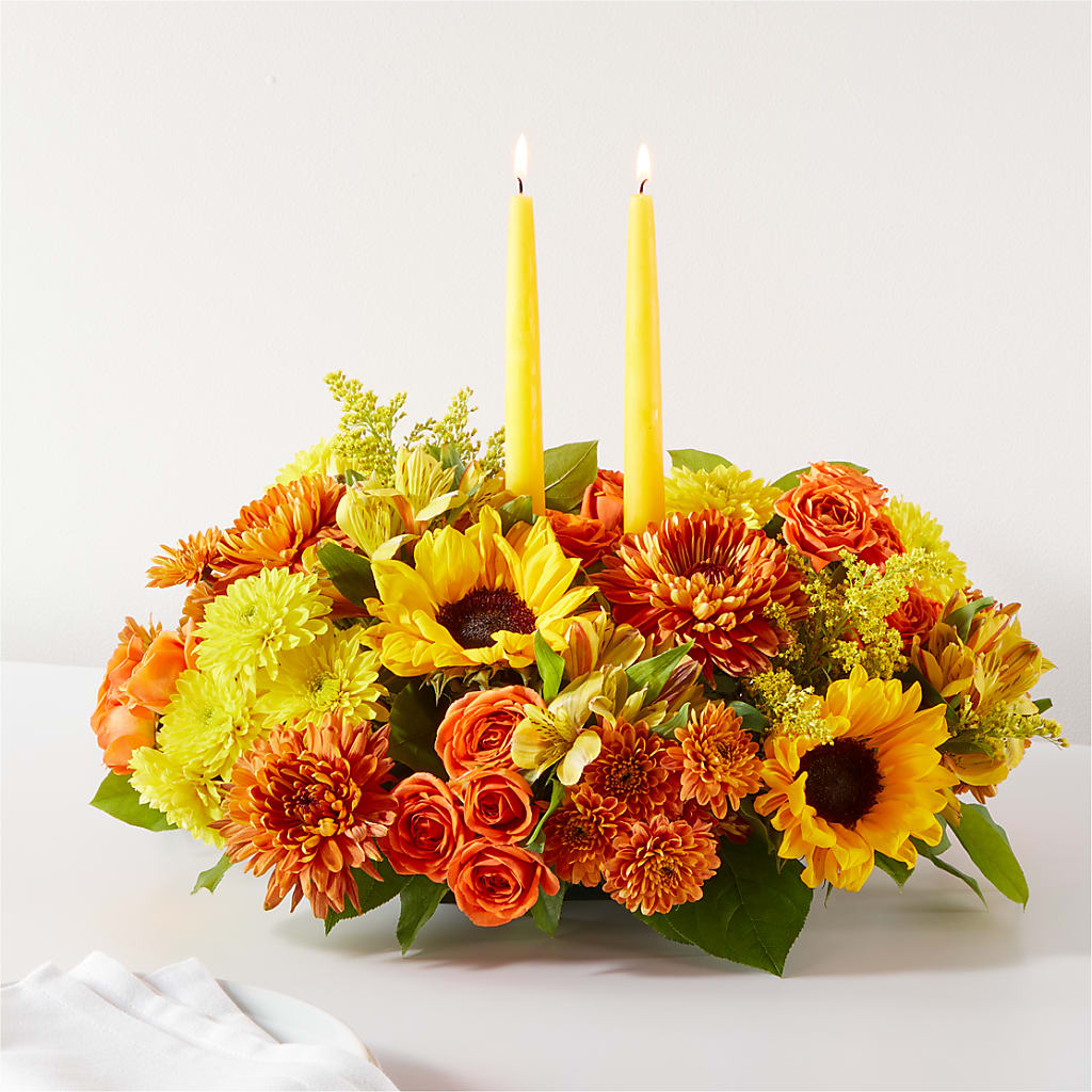 Autumn Harmony Centerpiece – Illusion Flower Shop, Houston TX
