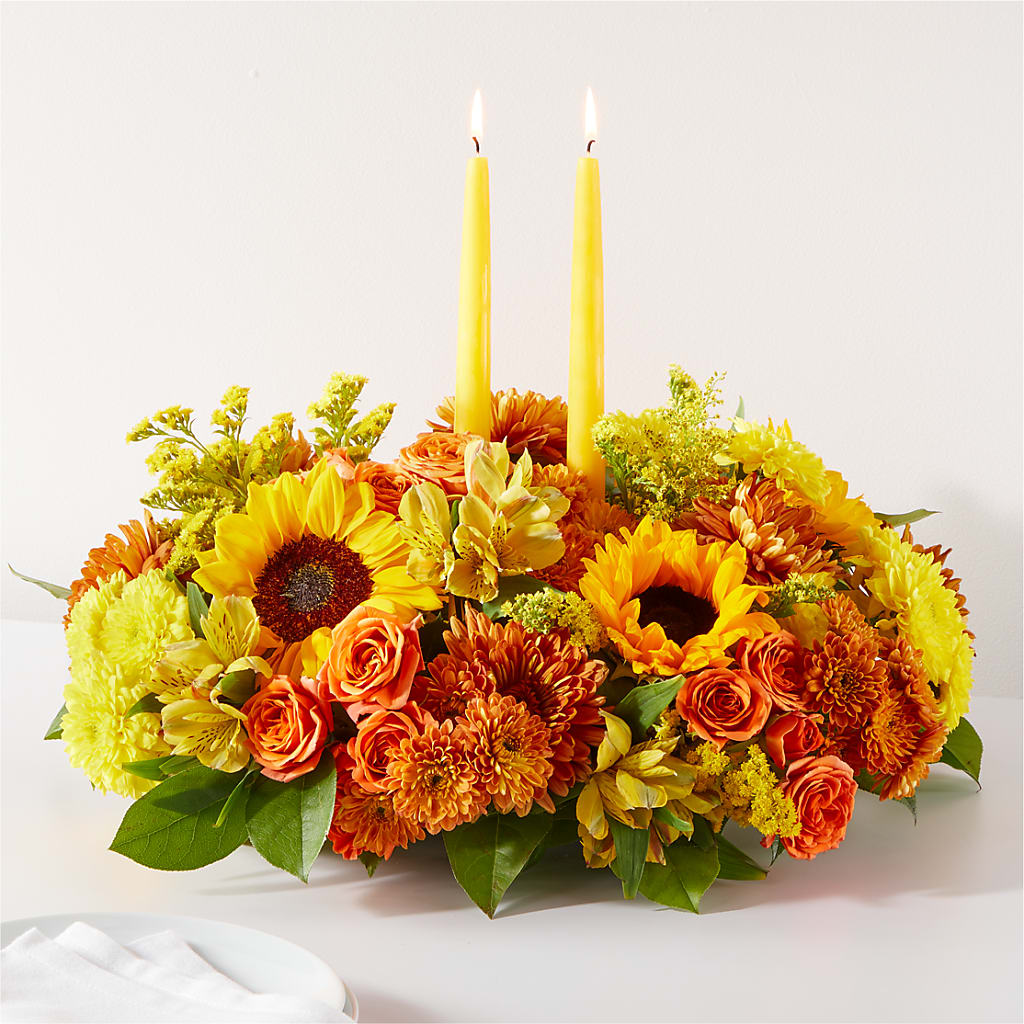 Autumn Harmony Centerpiece – Illusion Flower Shop, Houston TX