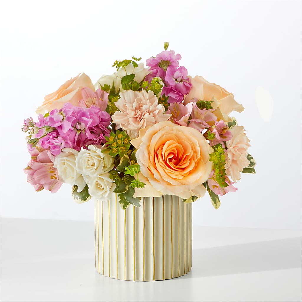 Paradise Bouquet with Ivory Vase – Illusion Flower Shop, Houston TX