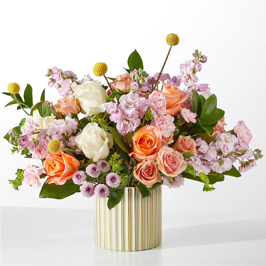 French Market Bouquet with Ivory Vase – Illusion Flower Shop, Houston TX