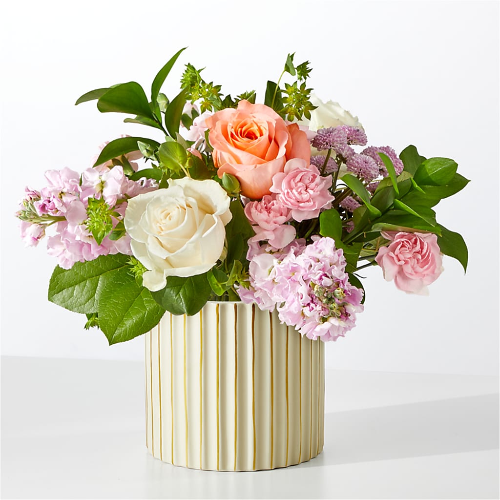 French Market Bouquet with Ivory Vase – Illusion Flower Shop, Houston TX