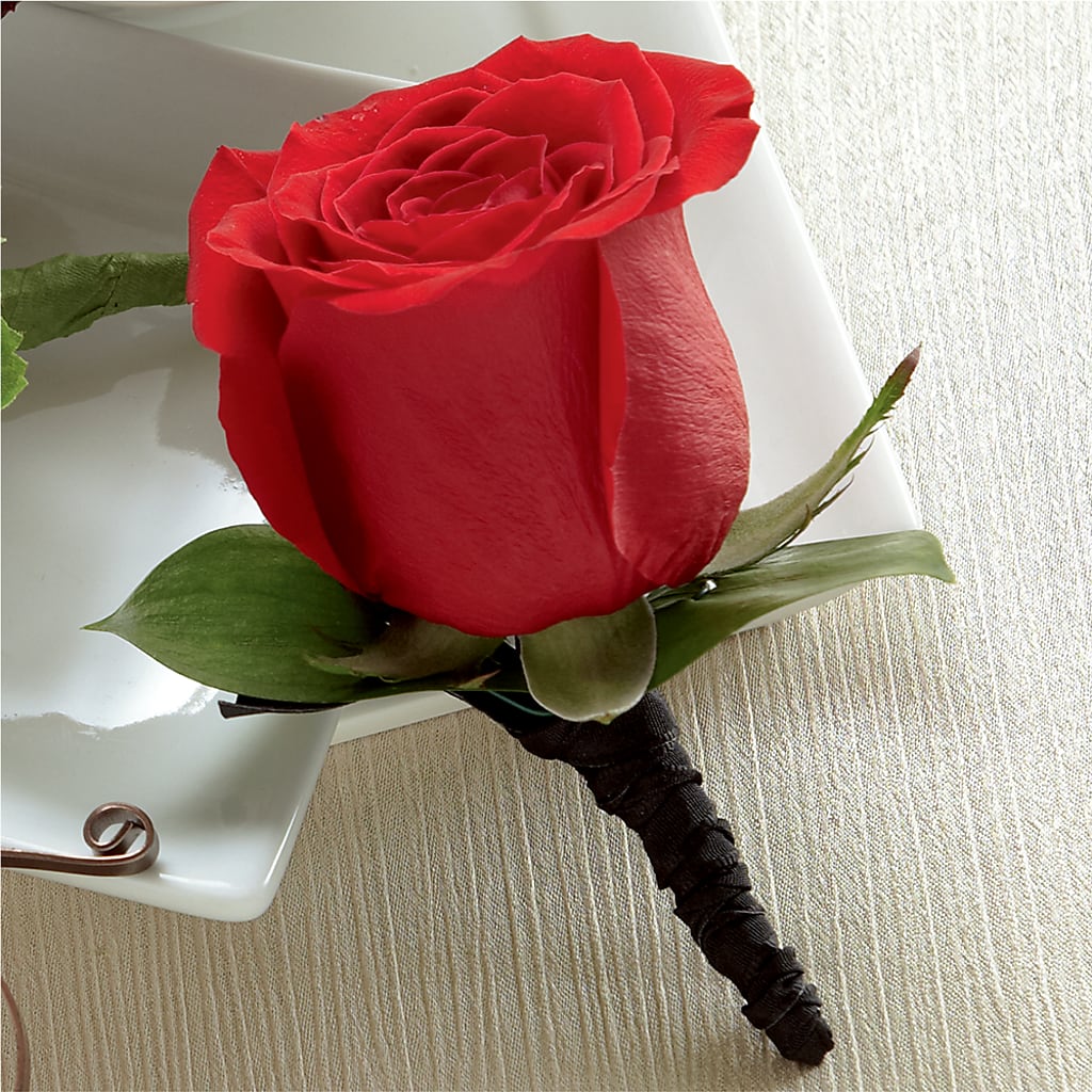Red Rose Boutonniere – Illusion Flower Shop, Houston TX