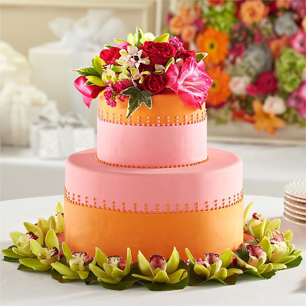 Sweet Citrus Cake Decor – Illusion Flower Shop, Houston TX