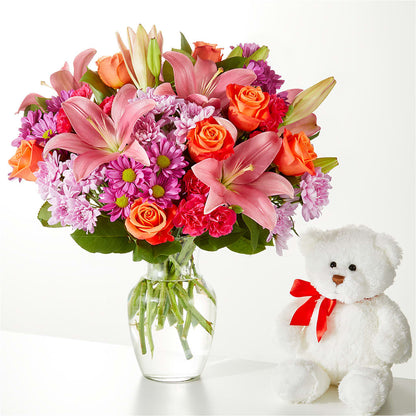 One and Only Bouquet and Bear Bundle –  Illusion Flower Shop, Houston TX
