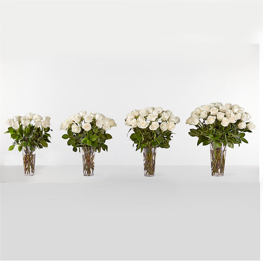 Long Stem White Rose Bouquet –  Illusion Flower Shop, Houston TX