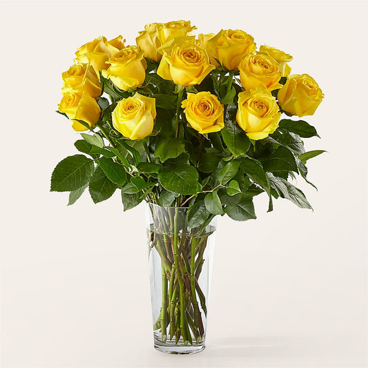 Long Stem Yellow Rose Bouquet –  Illusion Flower Shop, Houston TX