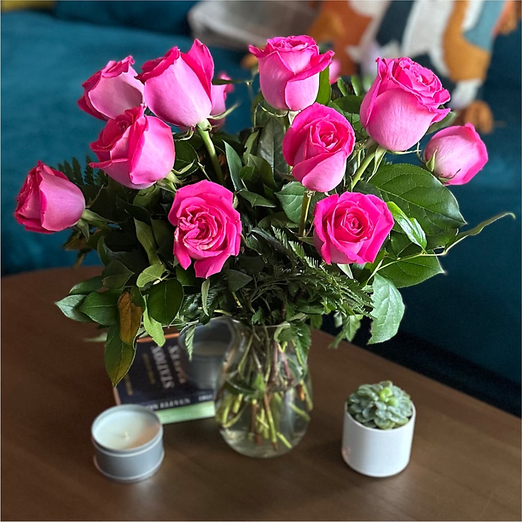 Long Stem Pink Rose Bouquet –  Illusion Flower Shop, Houston TX