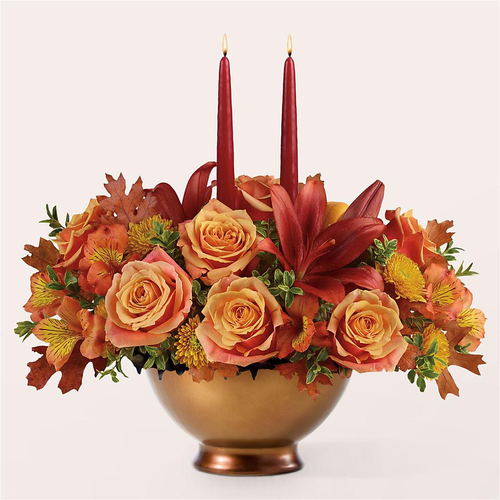 Harvest Table Centerpiece –  Illusion Flower Shop, Houston TX