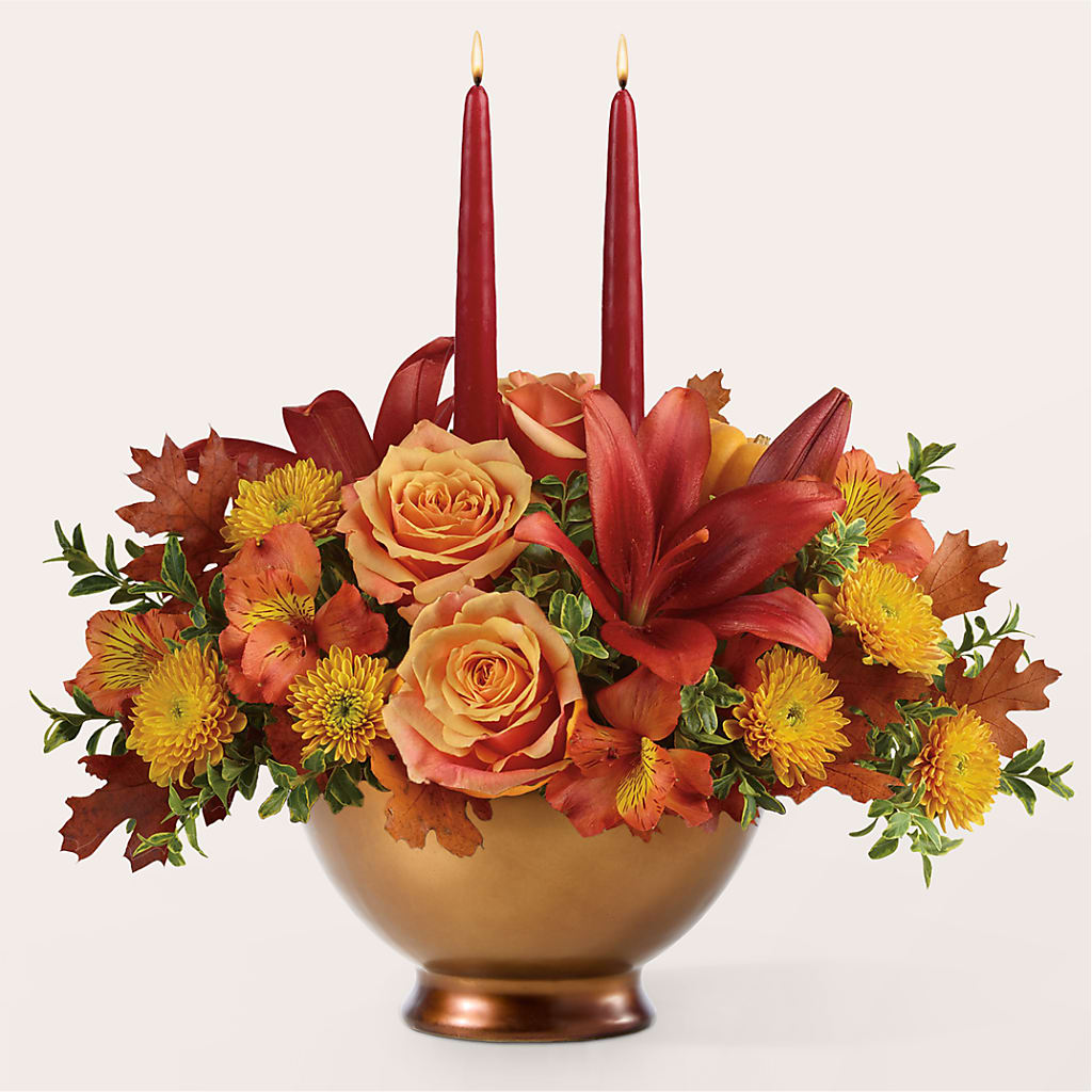 Harvest Table Centerpiece –  Illusion Flower Shop, Houston TX