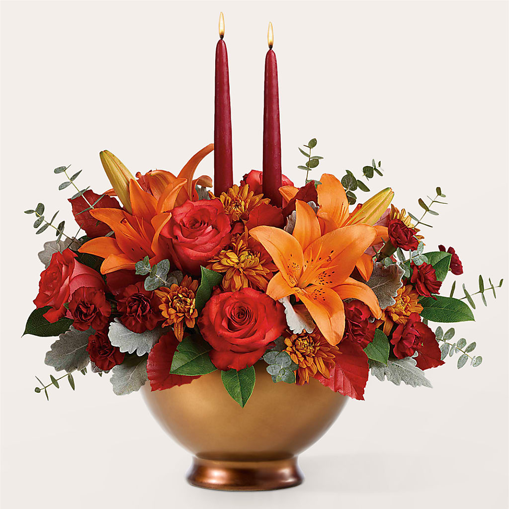 Fruits of Fall Centerpiece –  Illusion Flower Shop, Houston TX