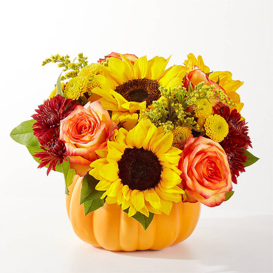 Golden Gourd Pumpkin Bouquet –  Illusion Flower Shop, Houston TX