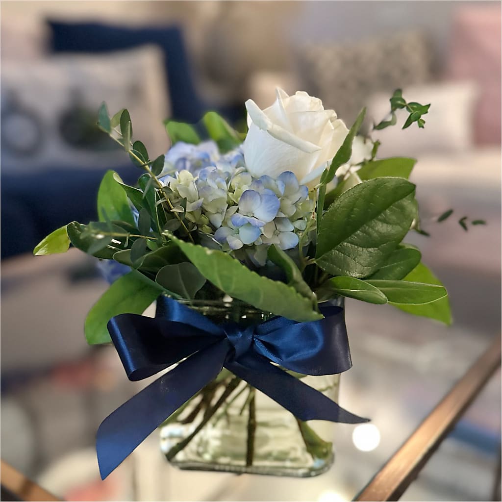 Sky Blue Delight Bouquet –  Illusion Flower Shop, Houston TX