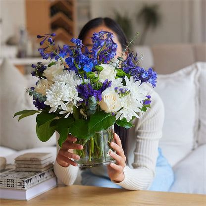 Cerulean Waves Bouquet –  Illusion Flower Shop, Houston TX