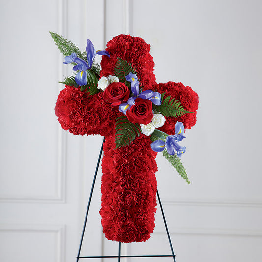 Faithful Hero Floral Cross –  Illusion Flower Shop, Houston TX