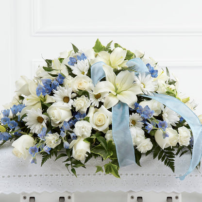 Tender Treasure Casket Spray –  Illusion Flower Shop, Houston TX