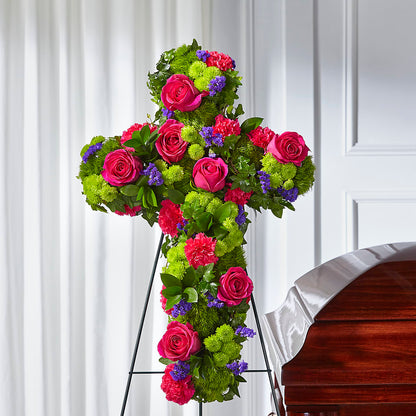 Tribute Rose Floral Cross –  Illusion Flower Shop, Houston TX