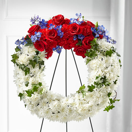 Patriotic Passion Wreath –  Illusion Flower Shop, Houston TX