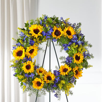 Bright Rays Wreath –  Illusion Flower Shop, Houston TX